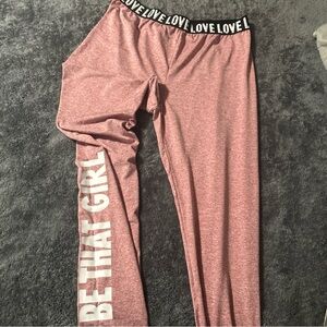SHEIN Pink Lounge Pants with LOVE Waistband